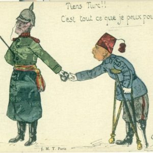 1915 WWI Propaganda Postcard against Ottoman Turks