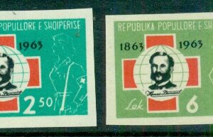 1963 Albania Red Cross Imperf set **