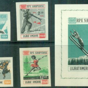 1963 Albania Innsbruck Olympics Imperf set and Block **
