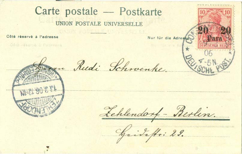 1906 German Levant Postcard - Image 2