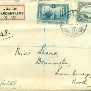 1920 Registered Dardanelles Cover to Devon