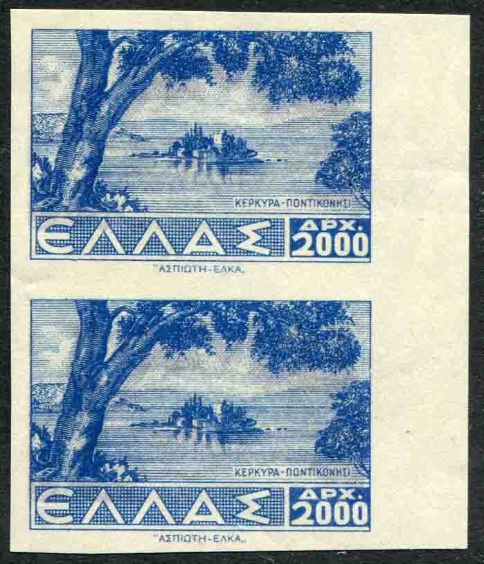 1944 Greece Landscapes 2000d Imperf Pair NHM