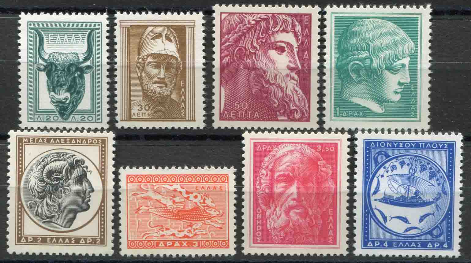 1955 Greece Ancient Art NHM set