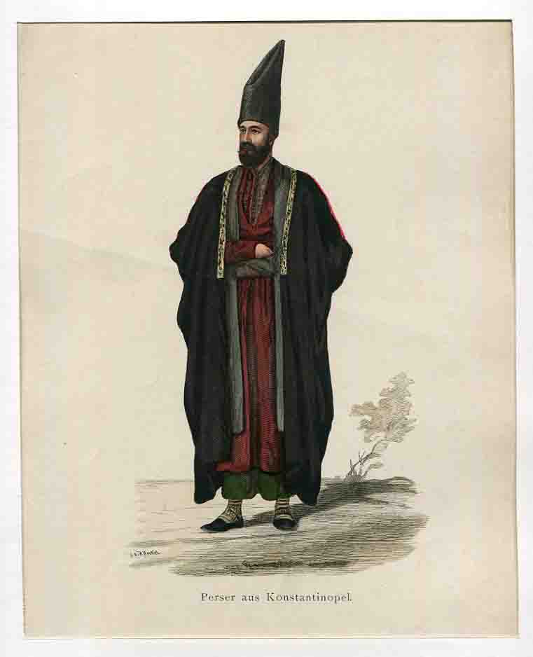 Persian in Constantinople Handcoloured Gravure