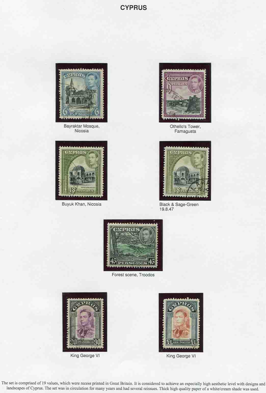 1938 Cyprus KGVI Used set with Varieties - Image 2
