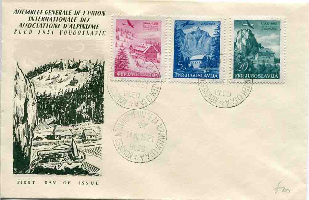 1951 Yugoslavia Bled Mountain FDC