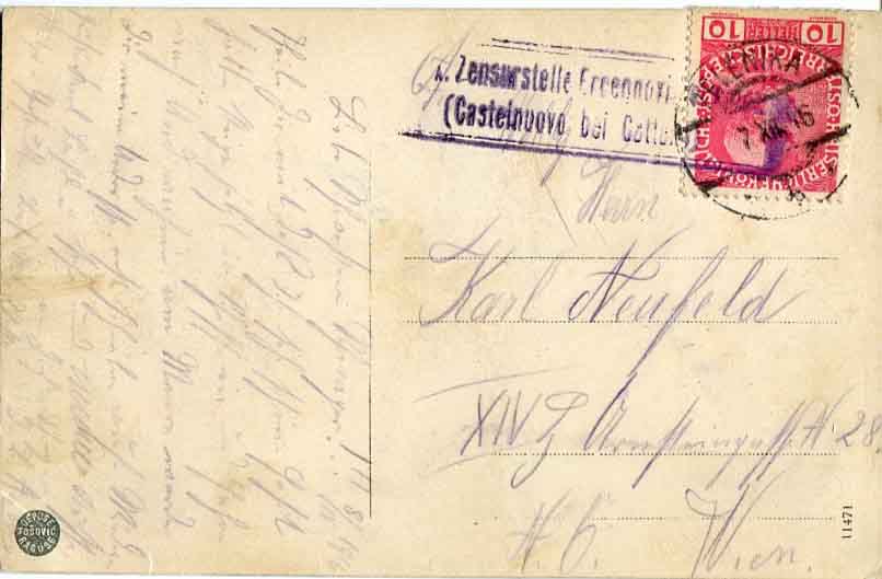 1916 Montenegro Zelenika Albanian Costume PPC - Image 2