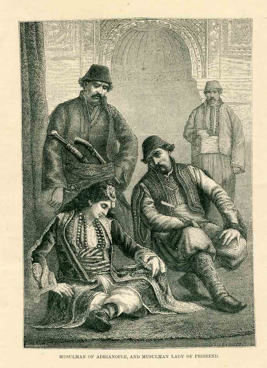 1885 Turkey Kosovo Edirne and Prizrend costumes