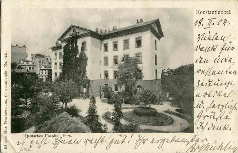 1904 German Hospital Istanbul Card to Davos