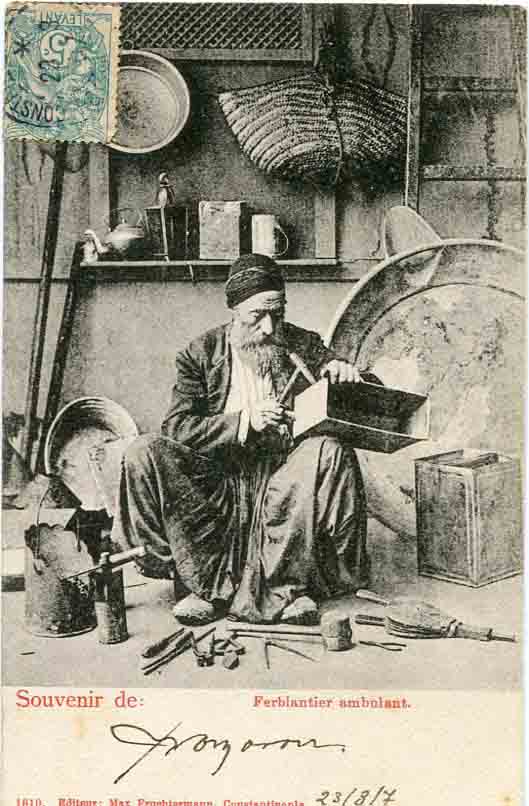 1907 French Levant Turkey TINSMITH Postcard