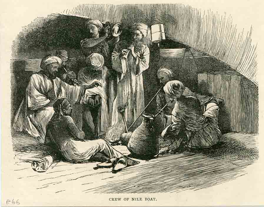 1880s Egypt Nile Boat Crew Gravure