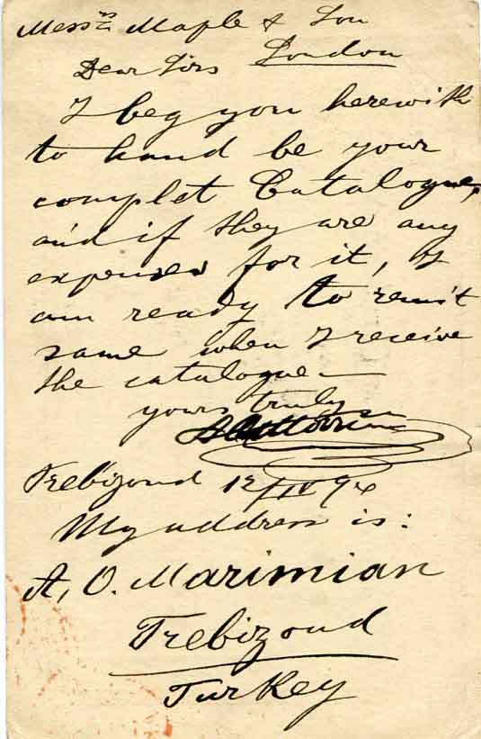 1894 Austrian Levant TREBIZONDE Armenian Merchant - Image 2