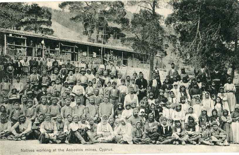 Cyprus Asbestos Mine workers Postcard