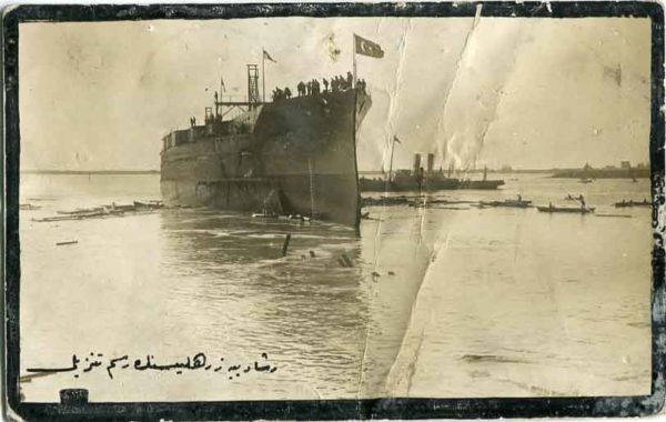 1915 Turkey Ironclad Reshadiye Photocard to Austria