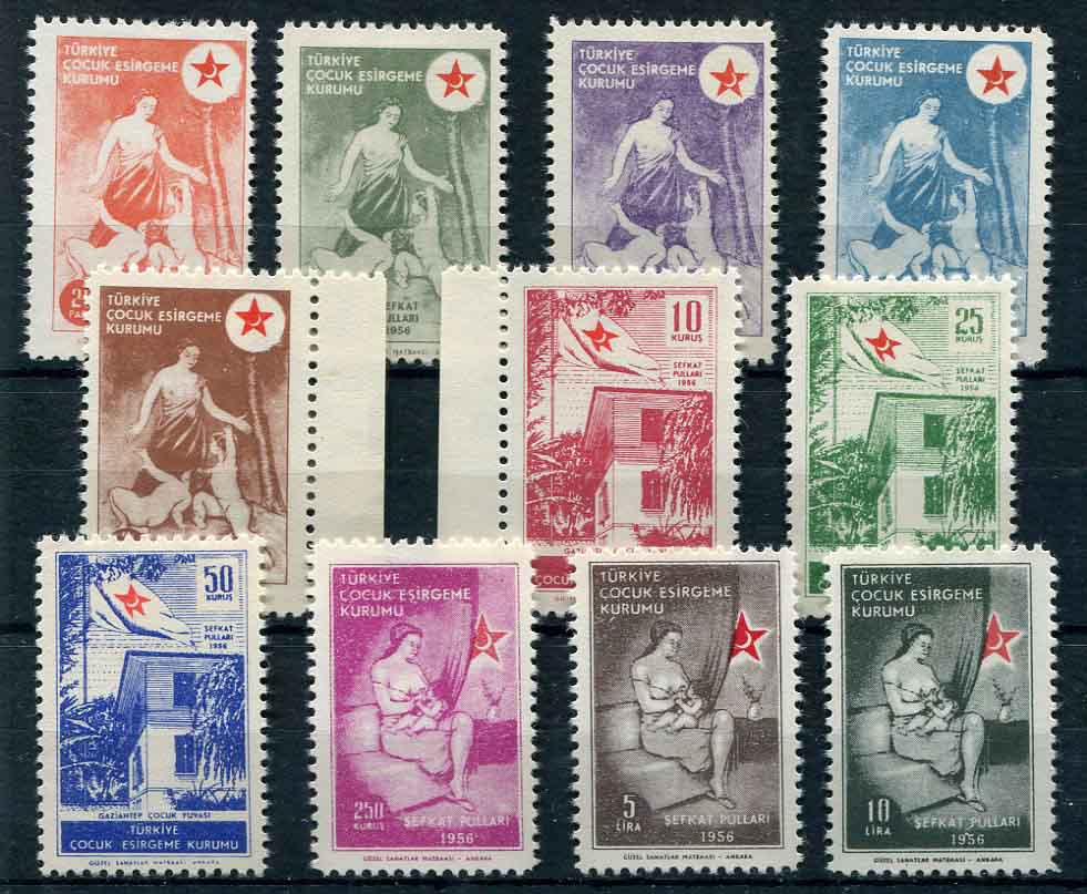 1956 Turkey Children Welfare MLH set of 11