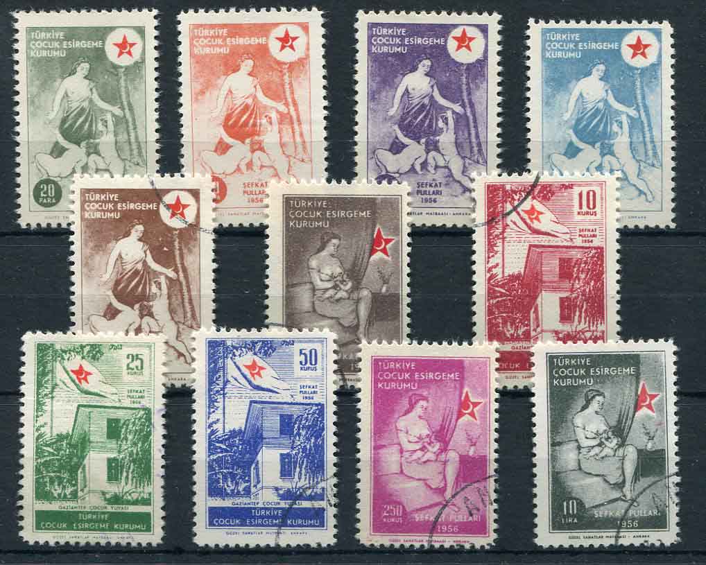 1956 Turkey Children Welfare Used set of 11