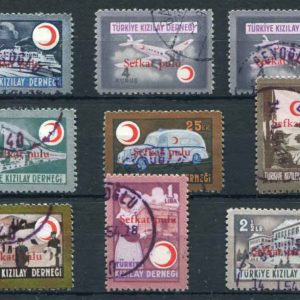1949 Turkey Red Crescent Overprinted Used set