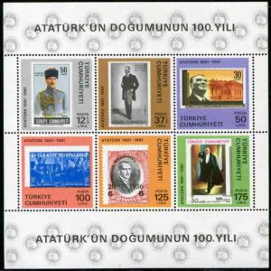 1981 Turkey Ataturk Block with Error