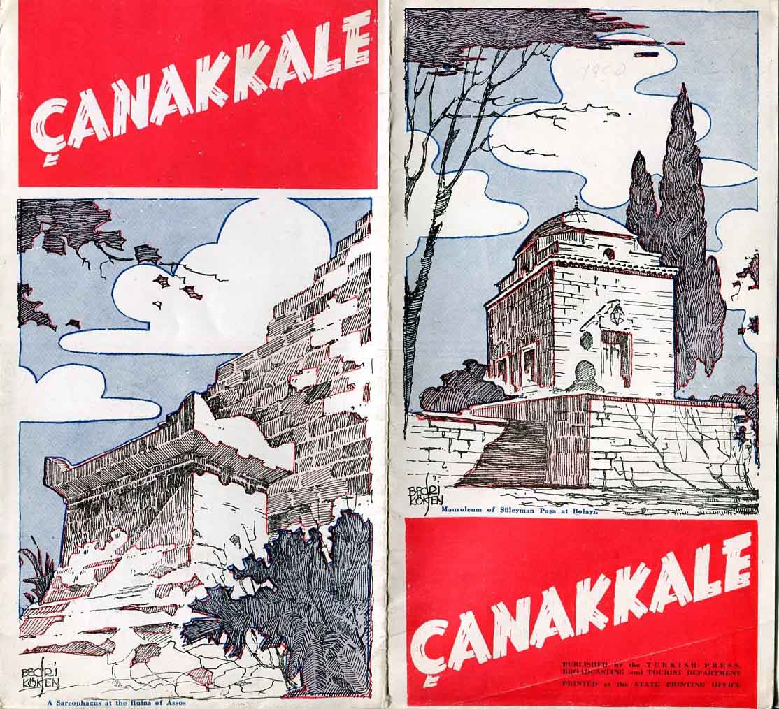 1950 Turkey CANAKKALE Tourist Guide
