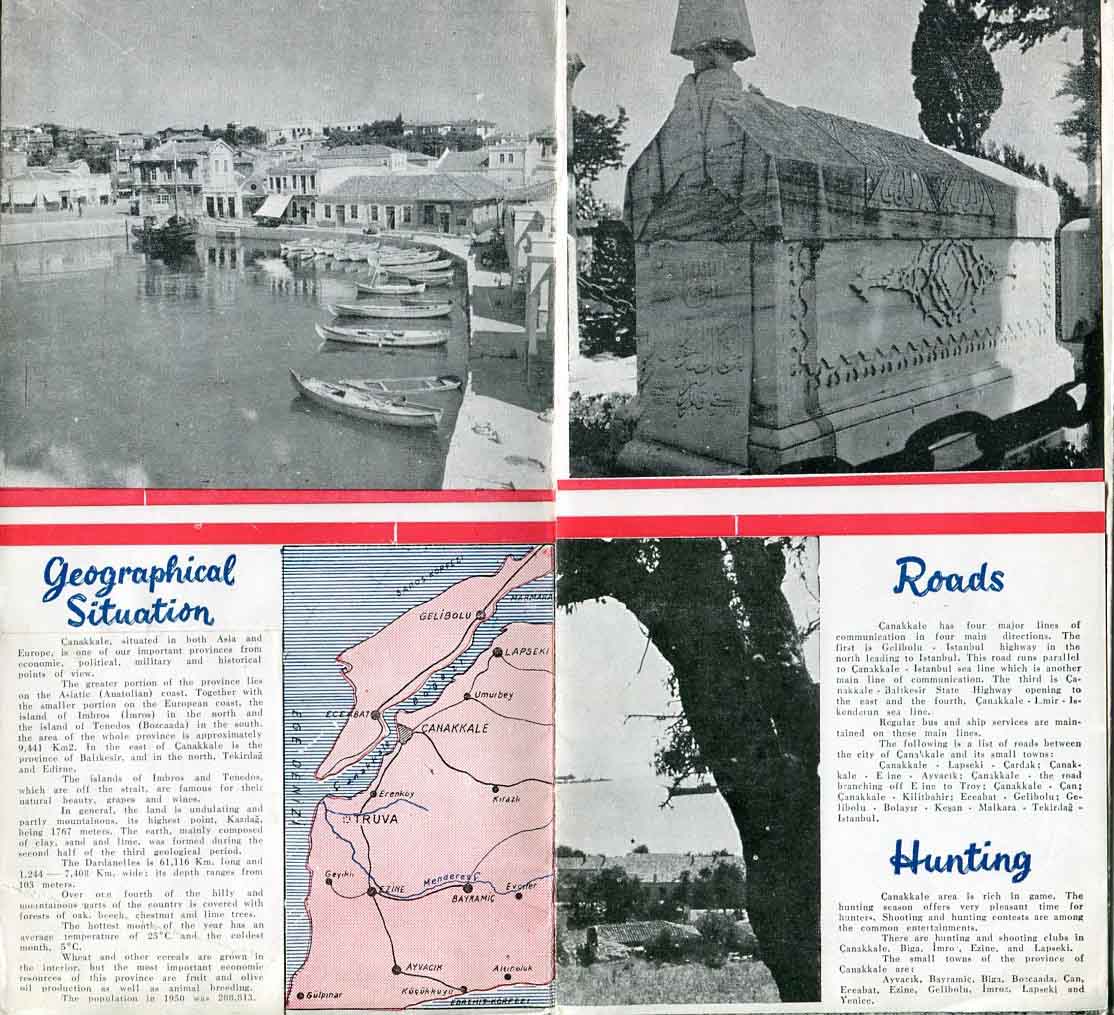 1950 Turkey CANAKKALE Tourist Guide - Image 2