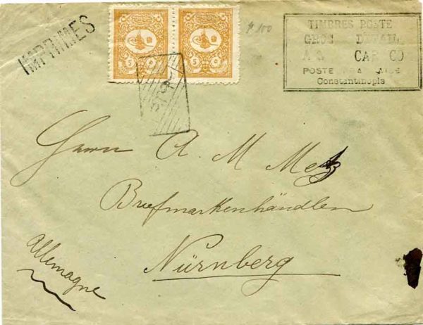 1901 Turkey Stamp Dealer Imprime Cover