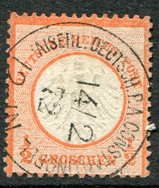 1872 German Levant 1/2g Orange Vermillion