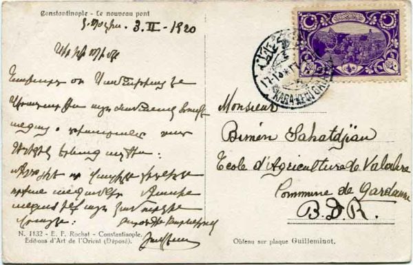 1920 Turkey Tram Postcard 2pa Fraudulent Usage