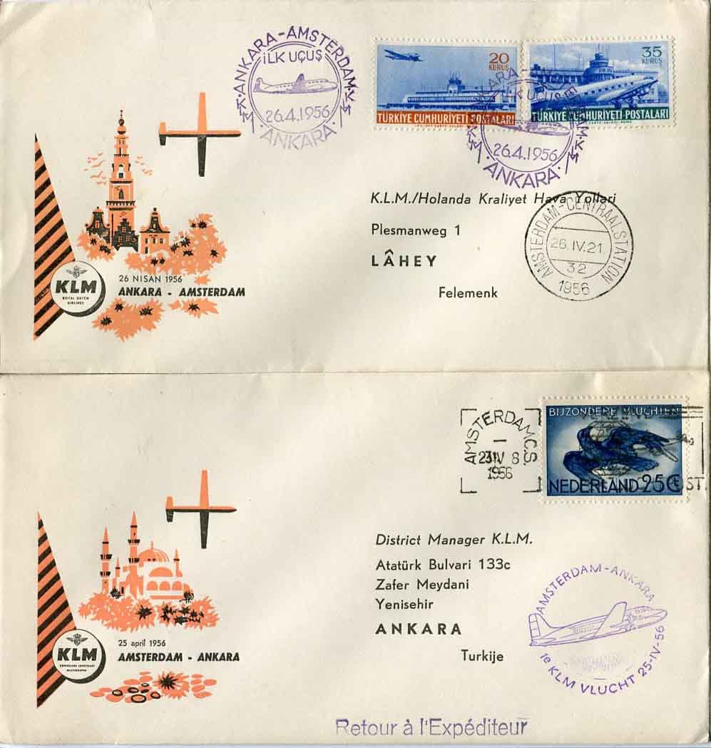 1956 Turkey KLM Amsterdam Ankara Return Flight