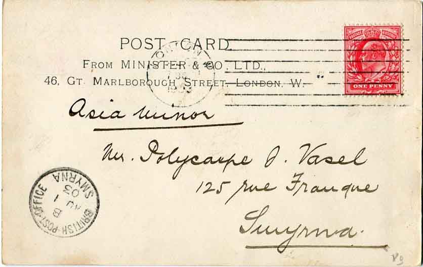 1902 GB Advertising Card British Levant Smyrna