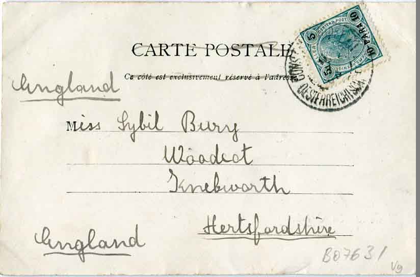 1903 Austrian Levant Muhurdar Kadikoy postcard to England - Image 2