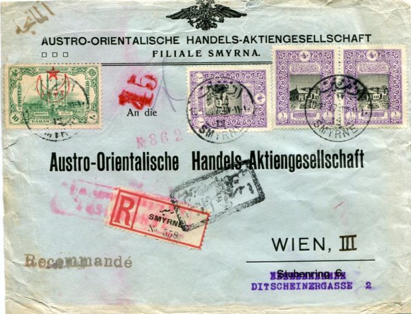 1917 Turkey Smyrna Censored Registered Cover
