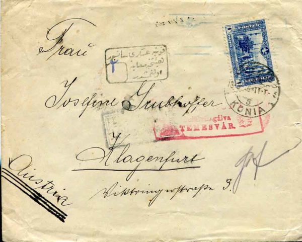 1916 Turkey KONYA Triple Censored Cover