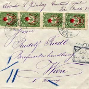 1915 Turkey Pera Censored Cover to Austria