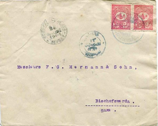 1904 Turkey 20pa External Use Cover to Germany