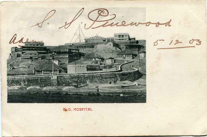 1903 Aden Mix Reign Hospital Postcard to Wales - Image 2