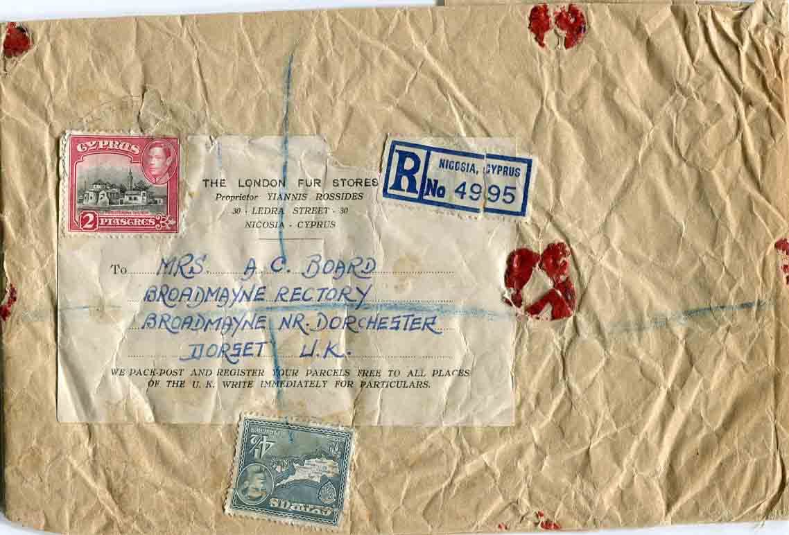 1943s Cyprus Fur Store Sample Envelope