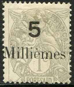 1921 Egypt Port Said 5m on 1c MLH