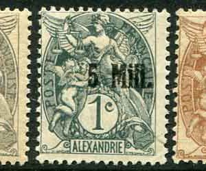 1921-23 Egypt Alexandrie Locally Surcharged Values
