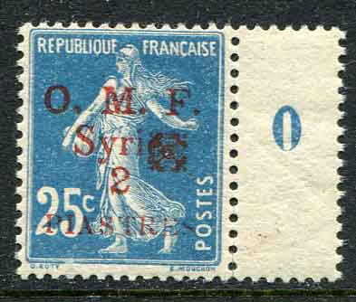 1920 Syria Aleppo Vilayet 2pi on 25c MLH
