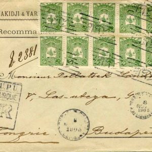 1905 Turkey Registered 10pa Multiple Cover
