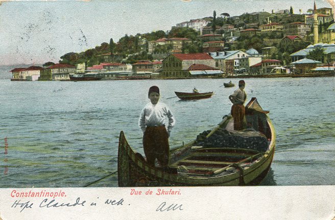 1902 Austria Levant Scutari Postcard to England