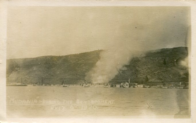 1920 Turkey Mudanya Bombardment Photocard