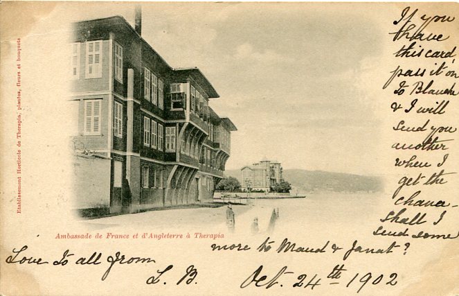 1902 British Levant French British Embassy Postcard