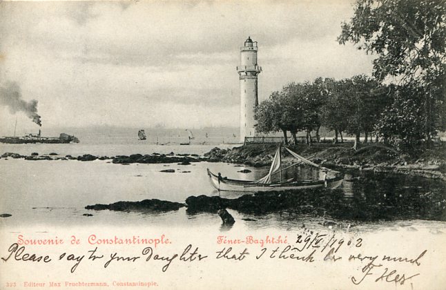 1902 Austrian Levant Lighthouse Postcard