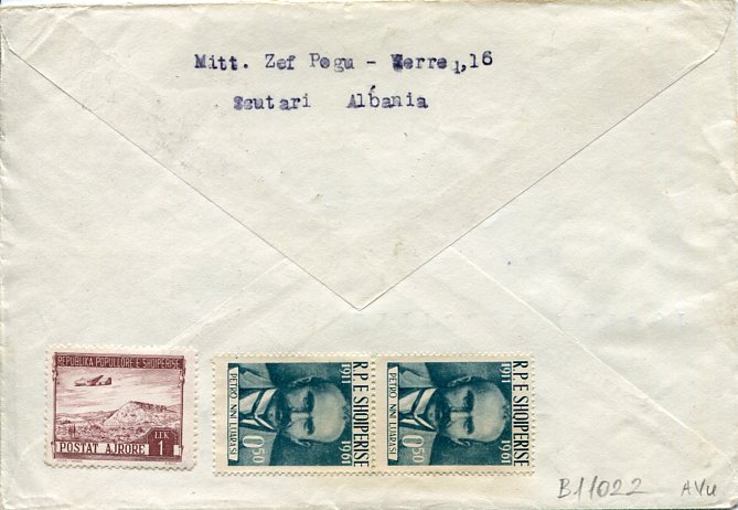 1962 Albania Cover to USA - Image 2