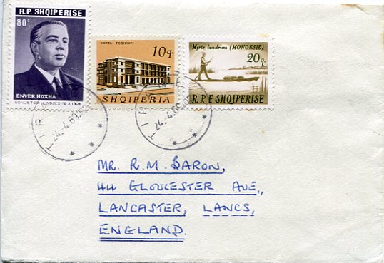 1969 Albania Cover to England