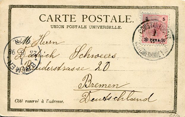 1898 Austrian Levant Constantinople Postcard - Image 2