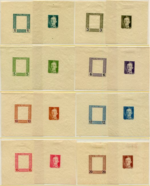 1917 Austria Hungary Military Post 19 Proofs - Image 3