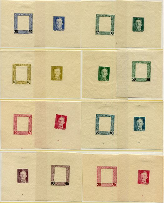 1917 Austria Hungary Military Post 19 Proofs - Image 2