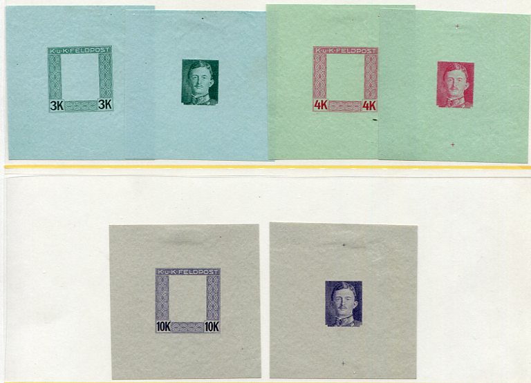 1917 Austria Hungary Military Post 19 Proofs